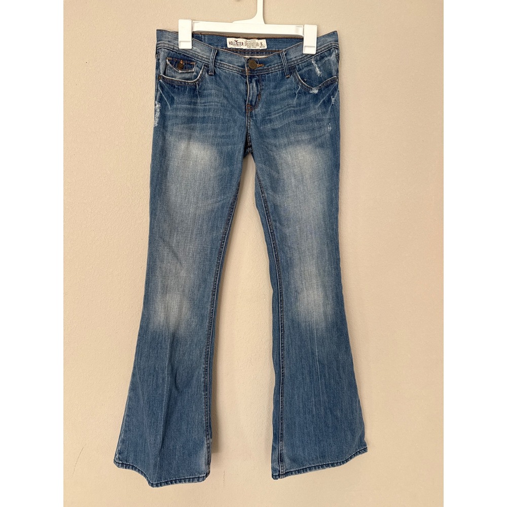 Hollister Blue Distressed Flare Jeans